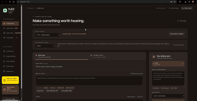 YuE2 Studio: An All-in-One Local AI Music Creation and LoRA Training Tool