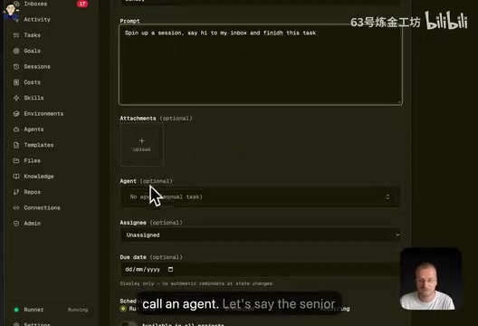 You can specify a particular agent, like Senior Dev, and run it immediately