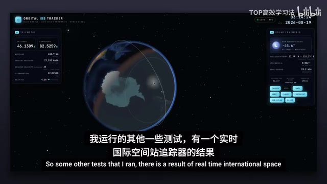 Real-time ISS Tracker webpage output