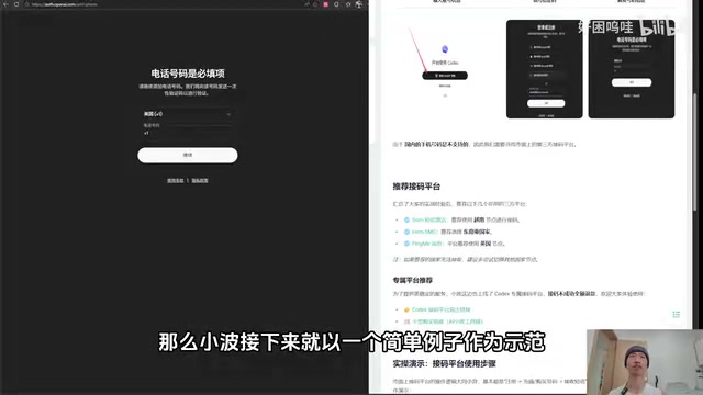 通过平台获取验证号码
