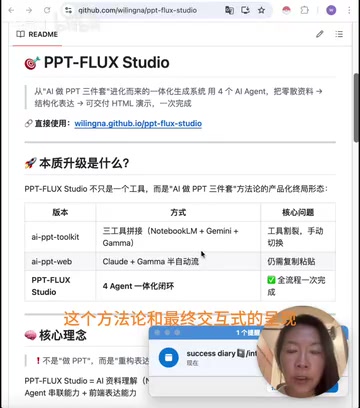 PPT Flag Studio: 4 AI Agents Collaborating to Generate Interactive HTML Presentations in One Click
