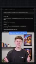 The Agent automatically fixes insufficient color contrast