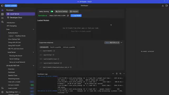 It also starts an API service locally