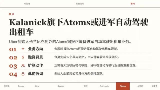 ATOMS公司自动驾驶出租车布局