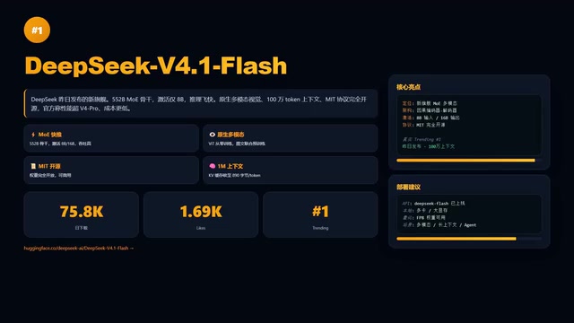 HF热榜盘点:DeepSeek-V4.1-Flash登顶,端侧与本地部署全面爆发