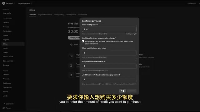 以 5 美元为例添加额度