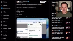 Uncluttr automatically cleaning a web page