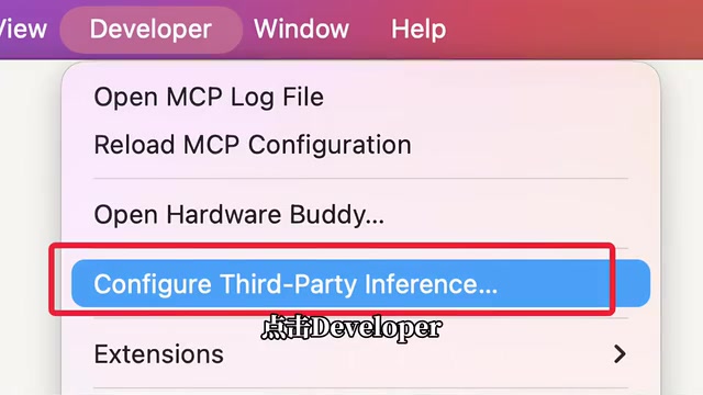 Then select Configure Third-Party Inference