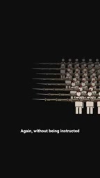 Captured swords mounted on long poles as improvised pikes