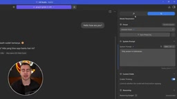 Built-in chat interface with parameter settings