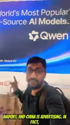 Alibaba Cloud promoting Qwen as the world's most popular open source model at Hong Kong Airport