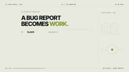 The agent reads the event, checks the repo, reproduces the issue, and submits a PR