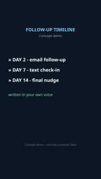 The three-stage cadence from email to SMS to final confirmation