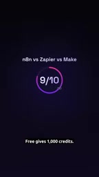 Make 免费版 1,000 积分，n8n 社区版可免费自托管但需自行维护服务器