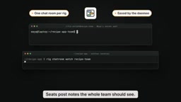 Here, Maya posts from her server seat, and the note arrives tagged with the seat's name.