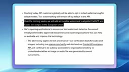 OpenAI text watermarking technology