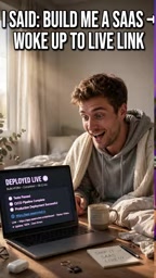 Enter the instruction to build a SaaS landing page with Auth, wake up to a live link