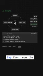 Run the tests. Each lap resends the whole conversation. It stops when the model answers