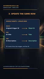After adding an idea, the workflow automatically updates the row