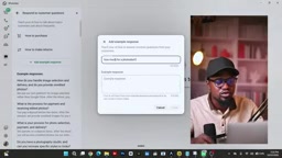 Adding example replies to train the AI