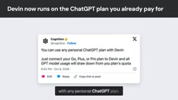 Devin调用GPT模型将从你的ChatGPT方案额度中扣减