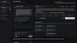 User-defined rules act as constraints that can only make policy stricter