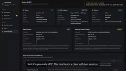 MCP client interface with two sessions, protocol version 2025-11-25