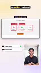 After setting a trigger node, tell n8n what to do next
