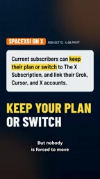 If you already pay for Super Grok, X Premium, or Cursor, you can keep your plan or switch in your billing settings.