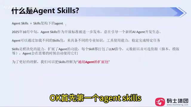 Equals an agent under the skills architecture