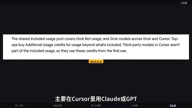 The subscription doesn't cover third-party models in Cursor