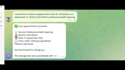 Patients receiving appointment confirmations and reminders via Telegram