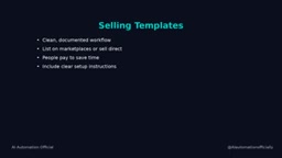 Selling N8N templates on marketplaces
