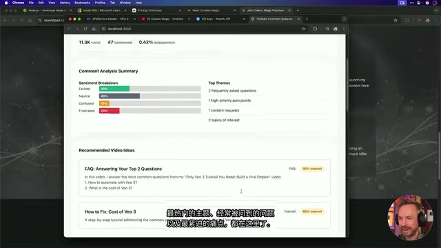 Analysis results display