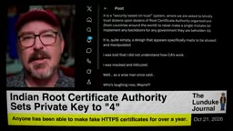 that security by any of these root certificate authorities. So I was told that I simply did not