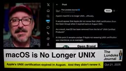 The BSD family is likewise not certified as UNIX