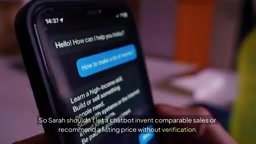 So Sarah shouldn't let a chatbot invent comparable sales or recommend a listing price without