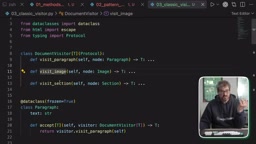 The accept method in the visitor pattern
