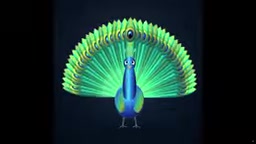 Peacock display animation generated from SVG code