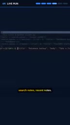 After calling the search notes tool, the answer comes from a real database