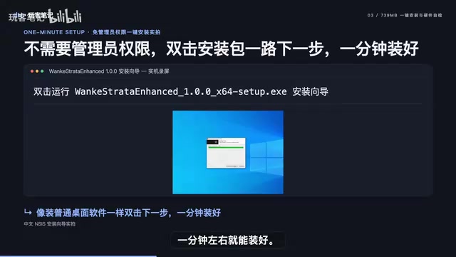 Installed in about a minute