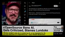 r/OpenSource封杀AI内容,Moderator甩锅Lunduke引热议