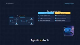 Comparison of the two patterns: the tool call returns a string, and the caller retains control