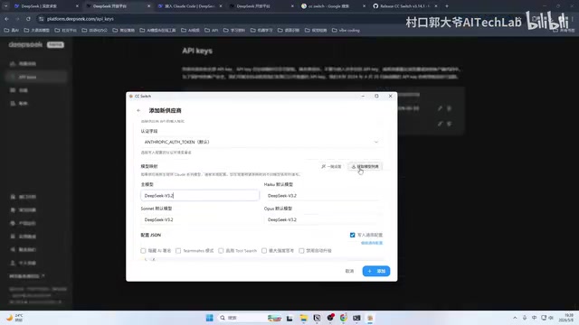 CC Switch model configuration interface