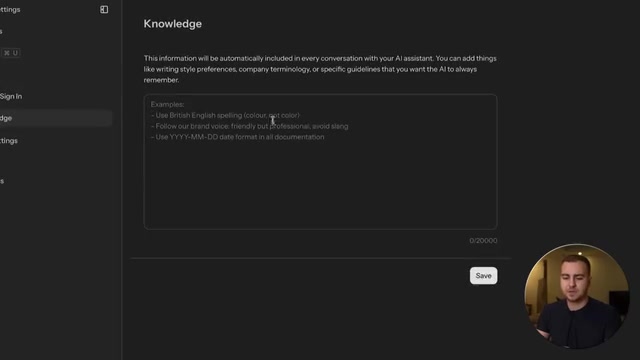 Knowledge base and project settings