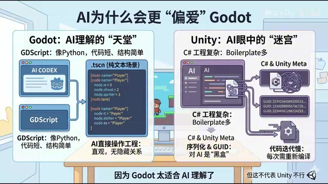 AI为什么偏爱Godot?从技术架构看AI游戏开发效率差异