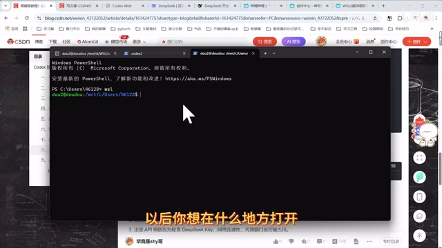 Codex startup interface