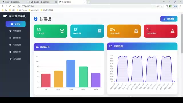Cursor's generated student management system interface
