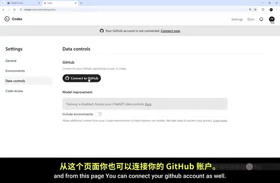 Connecting GitHub account