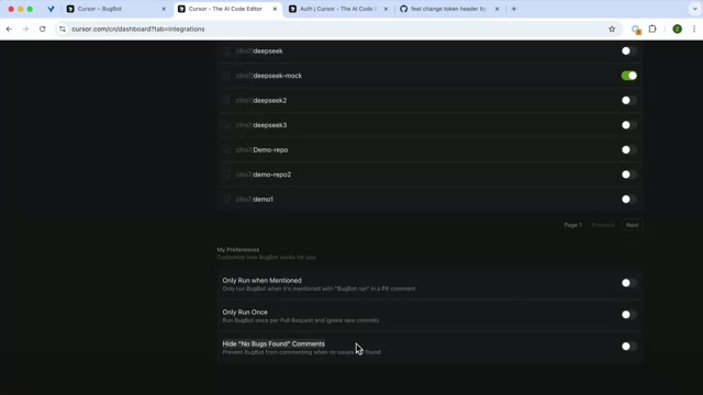 BugBot custom settings options